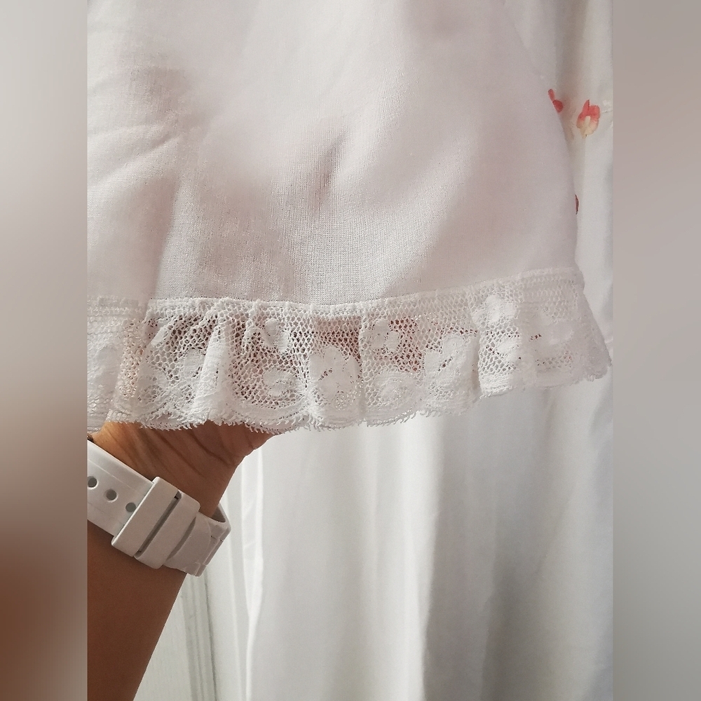 Vintage white Sleepwear size 44 european 17" ptp xs/small - Picture 5 of 7